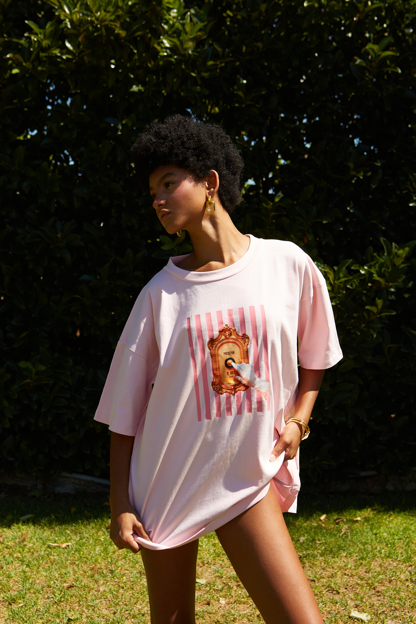 FRAG1427 Oversized t-shirt ροζ - Image 1