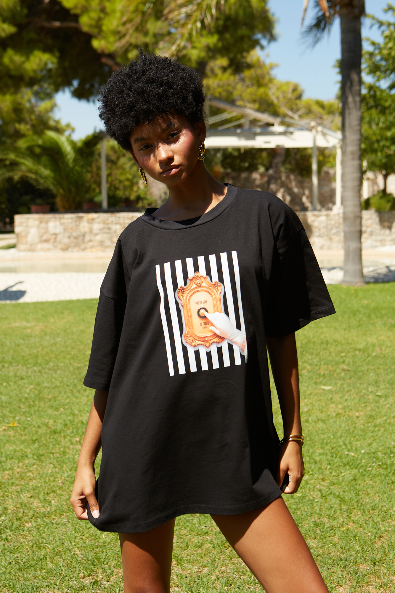 FRAG1447 Oversized t-shirt μαύρο - Image 1