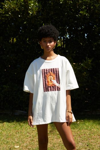 Oversized t-shirt υπόλευκο