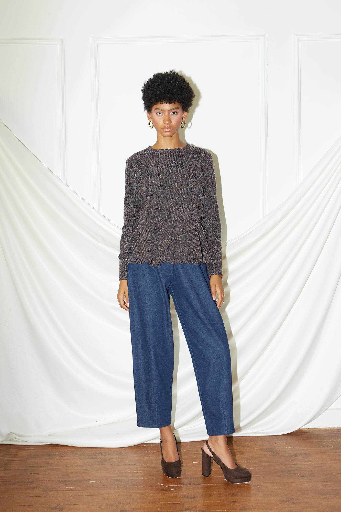 FRAG2280 Παντελόνι mom fit blue jeans - Image 1